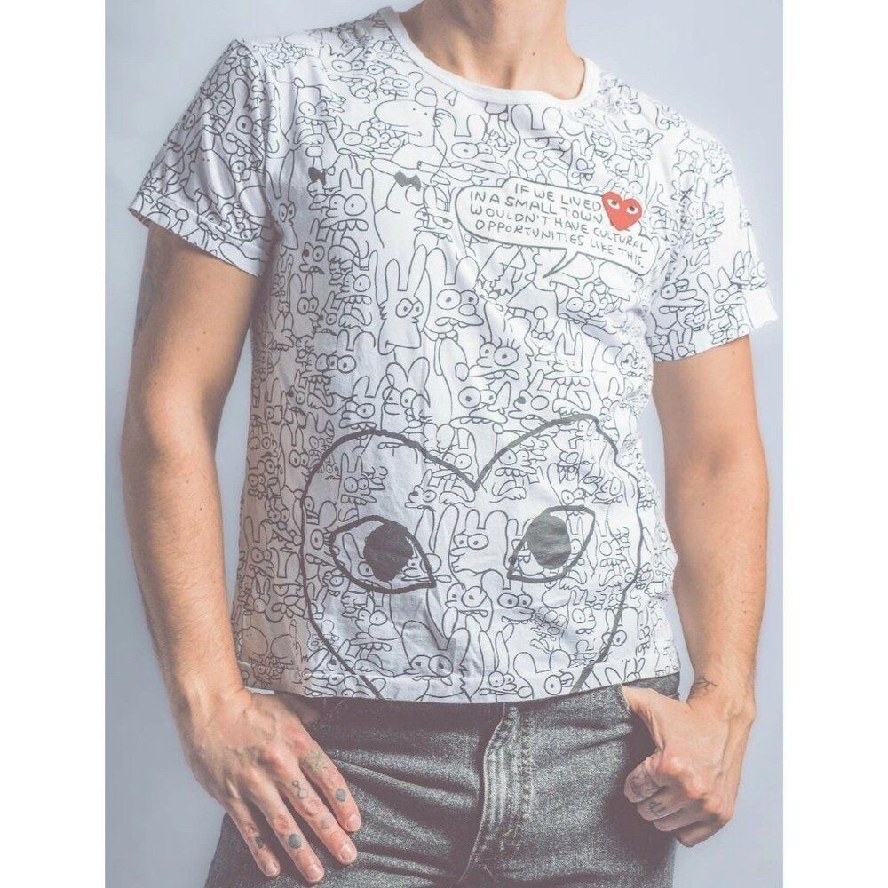 COMME DES GARÇONS PLAY Matt Groening X T-shirt In White Small